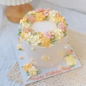 韩式裱花小清新花朵女友闺蜜妈妈创意定制动物奶油生日蛋糕上海