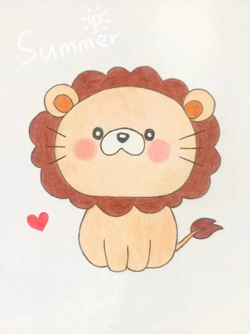 喜欢的宝宝可以拿走临摹的简笔画动物小狮子0315不可以商用.