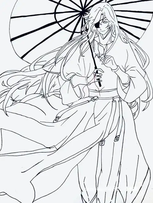 绘画  #临摹  #天官赐福  #天官  #花城  #血雨探花  #血雨探花花城
