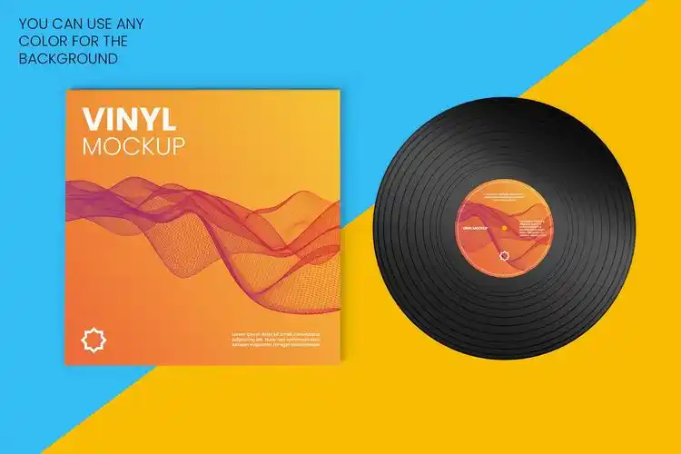 13个黑胶唱片封套封面设计样机psd模板 vinyl record mockup v.