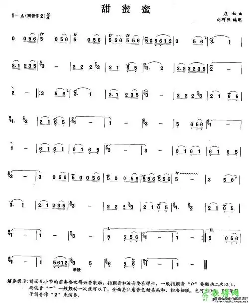 甜蜜蜜_甜蜜蜜简谱_甜蜜蜜吉他谱_钢琴谱-查字典简谱网