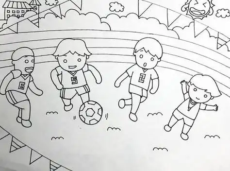 儿童运动场简笔画 运动场简笔画儿童画