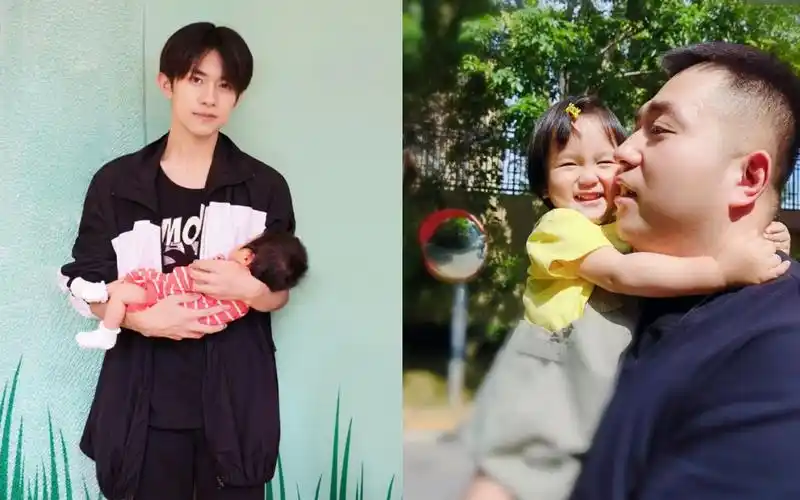 易烊千玺抱胖虎女儿拍照眼神有爱画面超治愈