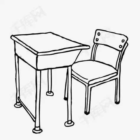 手绘课桌桌椅简笔画用品桌椅课桌