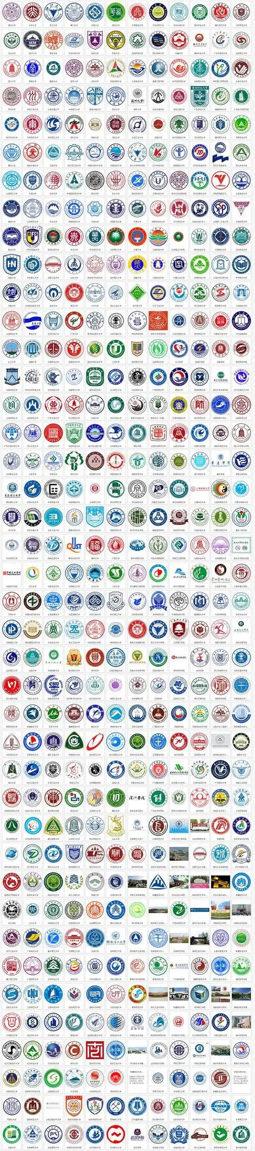 中国公办本科大学校徽logo设计图鉴全集