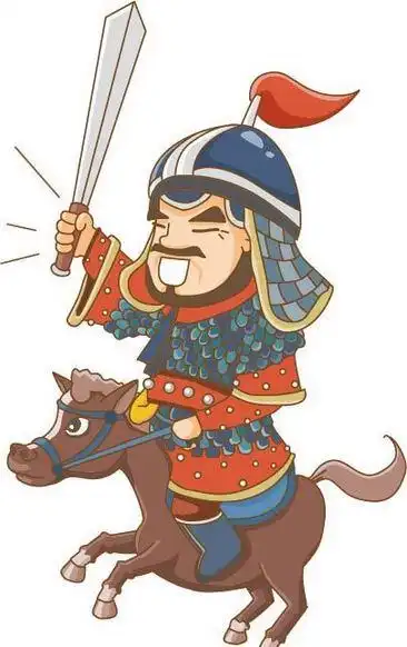 手绘骑马的将军