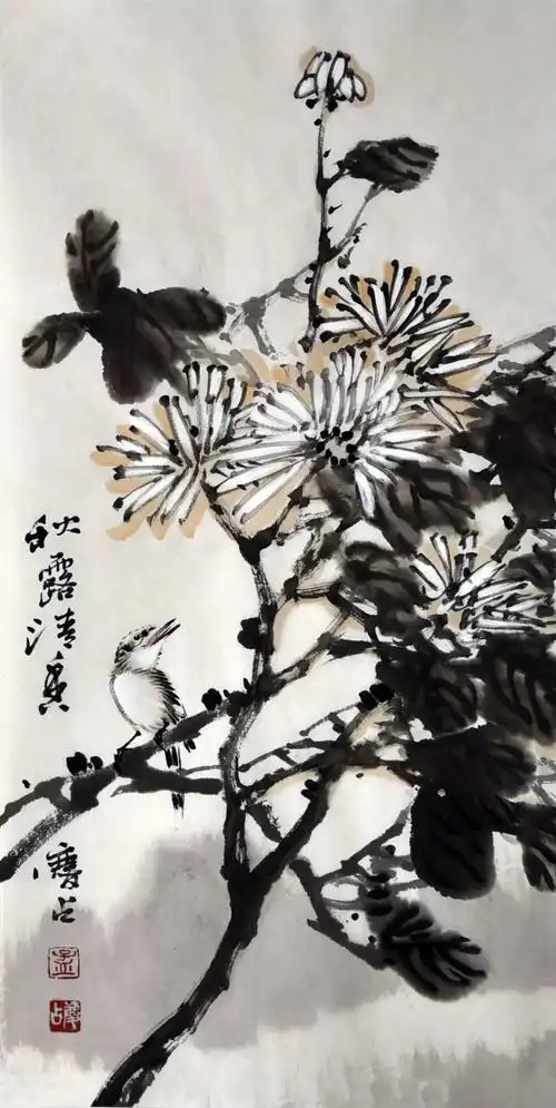 《秋露清香》尺寸:69×35cm作品编号:h00880《清寒傲雪》尺寸:69