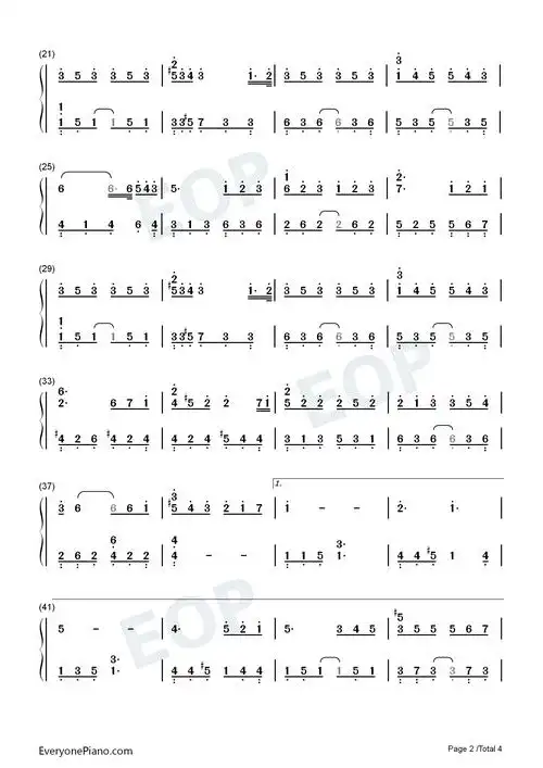 小段-汪苏泷双手简谱预览2