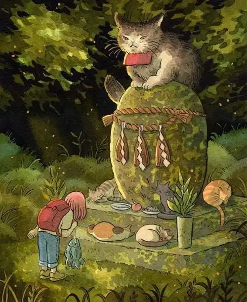 温暖治愈系插画,微妙的色彩变化,奇幻的想象,仿佛置身于童话中