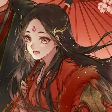 动漫古风情侣头像红衣一对