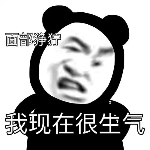 面部狰狞我现在很生气熊猫头无水印表情包