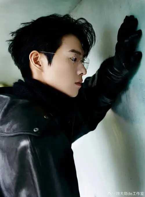 魏大勋皮衣皮手套禁欲感