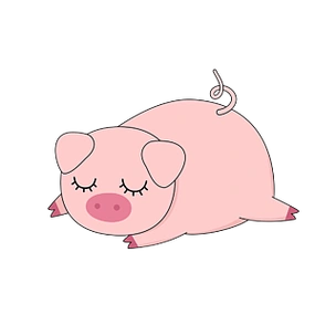 卡通可爱睡觉小猪矢量元素 pig clipart