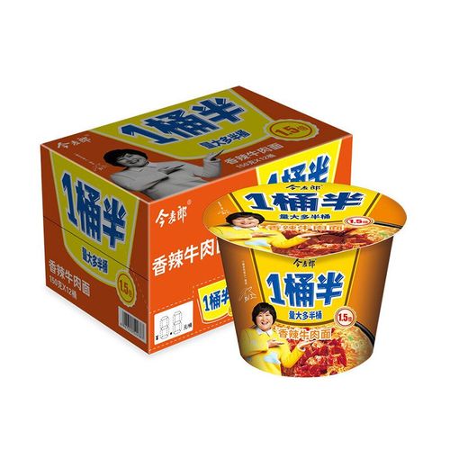 今麦郎一桶半方便面箱装香辣牛肉面6桶/12大桶装速食桶面图片大