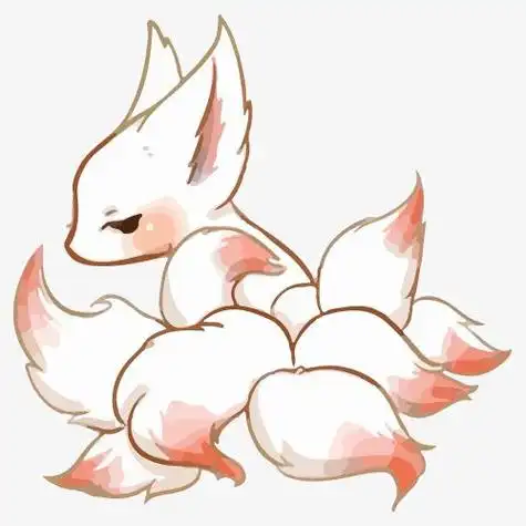 原创简笔画卡通动物手绘ai矢量免扣元素狐狸霸气大九尾狐简笔画怎么画