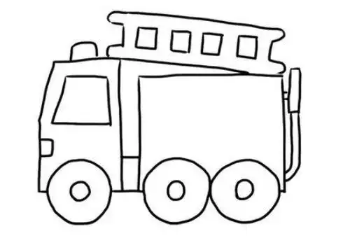 彩色消防车简笔画儿童画怎么画带颜色消防车简笔画绘画教程
