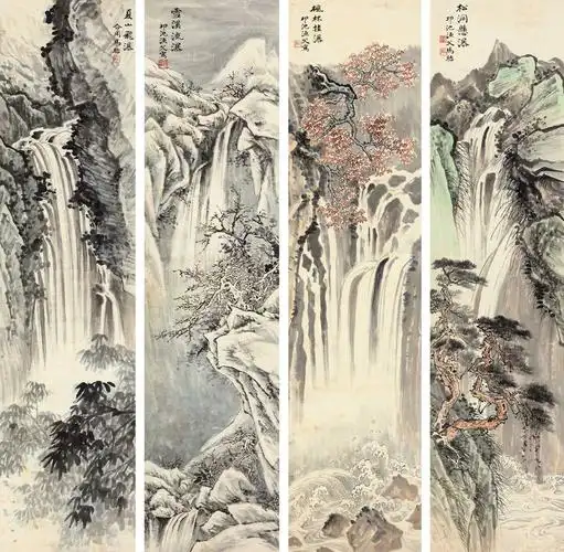 马骀-飞瀑四景图拍卖预展,马骀作品拍卖估价,北京匡时2015秋季拍卖会