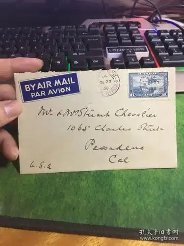 加拿大,外国信封,39年,老信封,老英文,20190502
