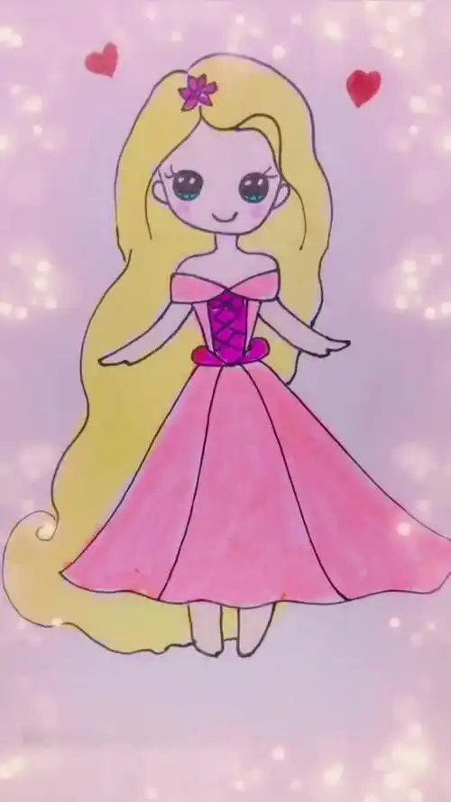 简笔画长发公主乐佩公主简笔画的画法步骤四十秒教你画一个超级简单的