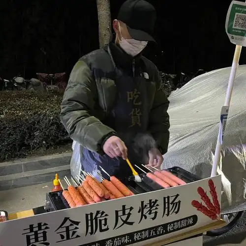 摆摊卖脆皮烤肠第三天收入45r