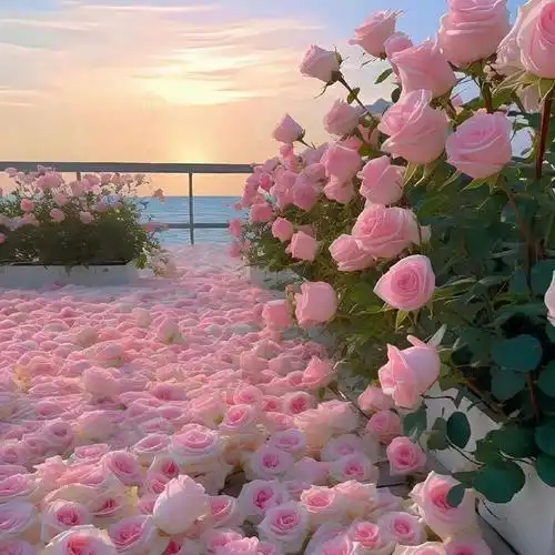 浪漫粉色ins鲜花背景图