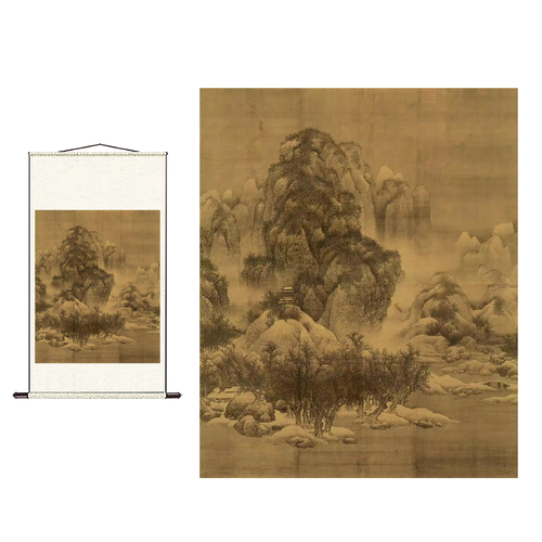 北宋 范宽 雪景寒林图 中国画教学大图临摹范本绘画艺术美院教材