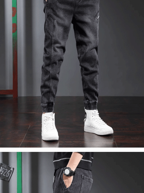 网红潮牌裤子男韩版潮流休闲裤男士时尚新款束脚裤修身百搭男裤潮