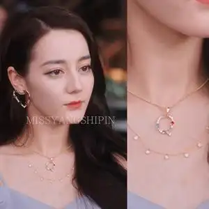 你是我的荣耀迪丽热巴乔晶晶同款项链夏天设计感小众叠带锁骨链