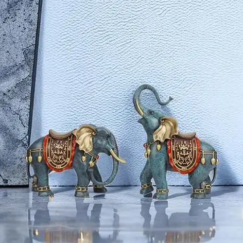 大象摆件客厅铜象一对吉祥对象招财装饰品铜工艺品高端礼品新中式