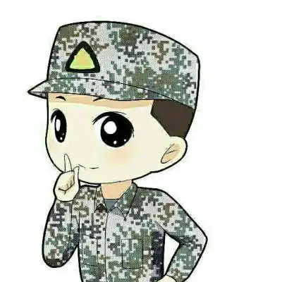 军人军嫂情侣卡通头像一左一右迷彩可爱 军人情侣头像一男一女分开