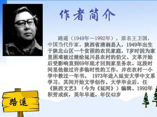 无忧文档 所有分类 高等教育 文学 平凡的世界介绍精美ppt 作者简介