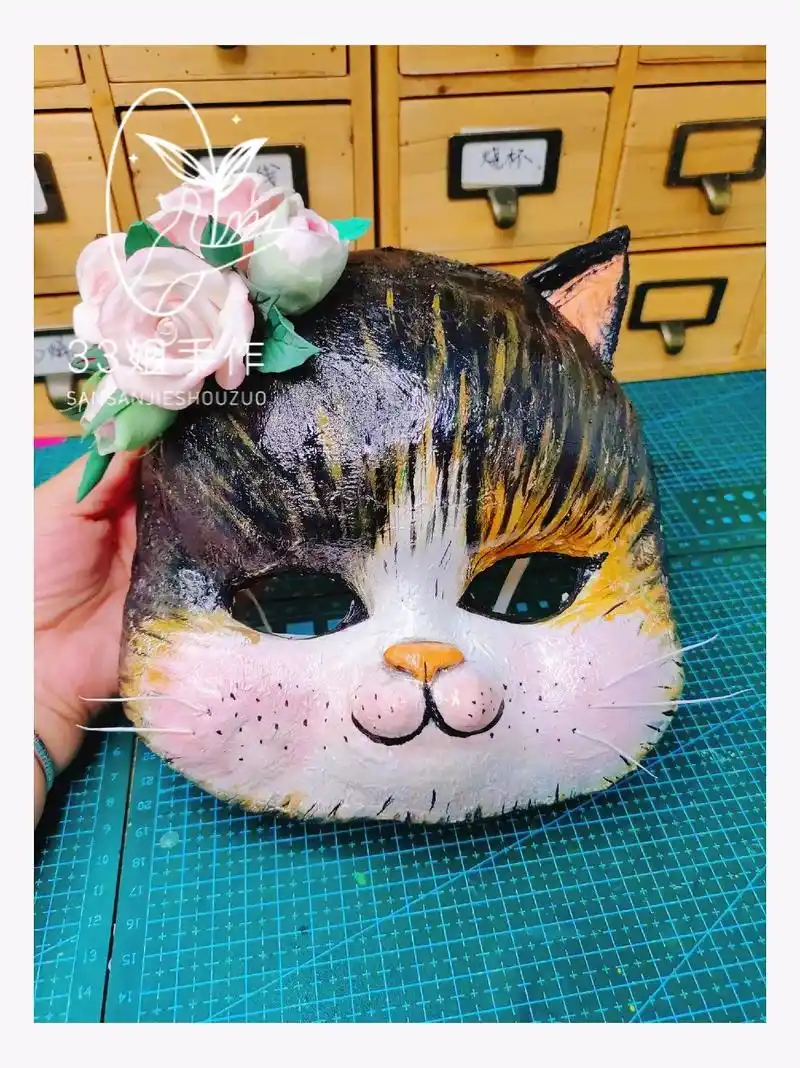 用超轻粘土做喵喵喵小面具#手工diy #超轻粘土 #粘土 # - 抖音
