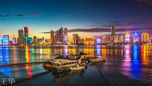 青岛奥帆中心情人坝美丽夜色