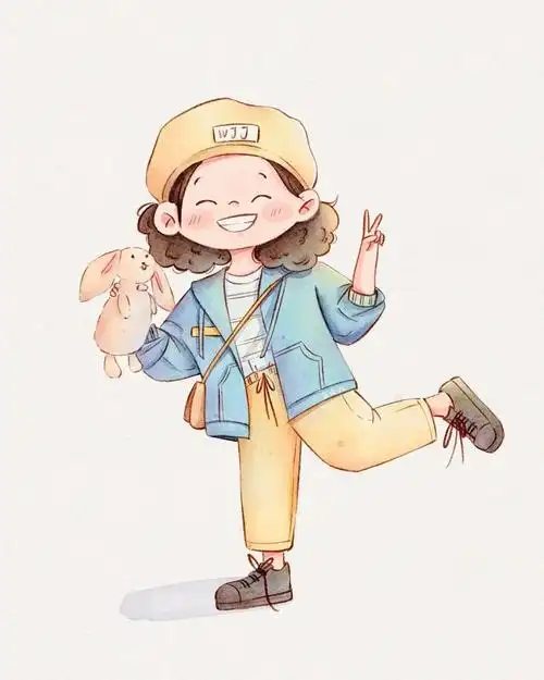 插画|可爱风治愈系人物插画,我的笑容可以治愈你