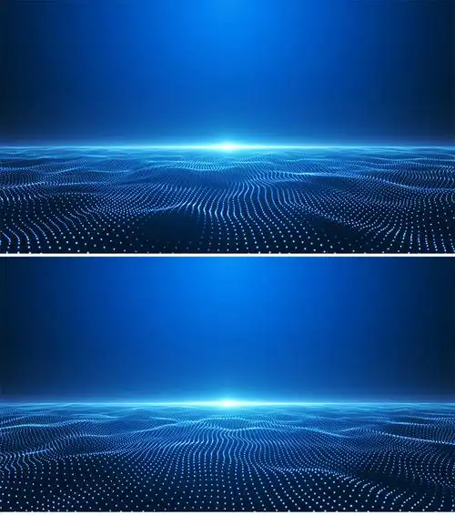 4k蓝色简洁干净粒子波浪空间背景_3840x2160_高清视频素材下载(编号:5