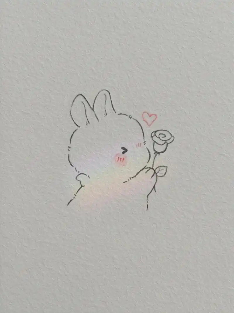 平安喜乐 得偿所愿#画画 #简笔画 #手绘 #兔子简笔画#手 - 抖音