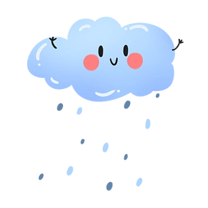 淡蓝色可爱卡通六一儿童节下雨云朵