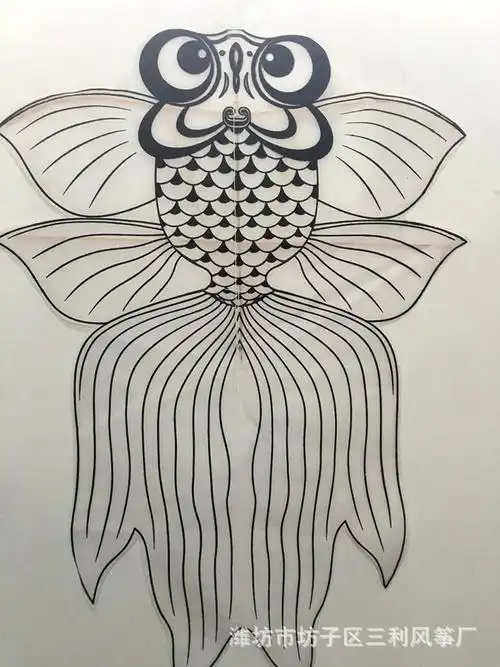 潍坊厂家直销订做 diy手绘风筝 黑白金鱼风筝 风筝工艺品批发