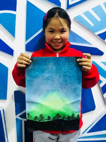 水彩颜料画作品——《星空》