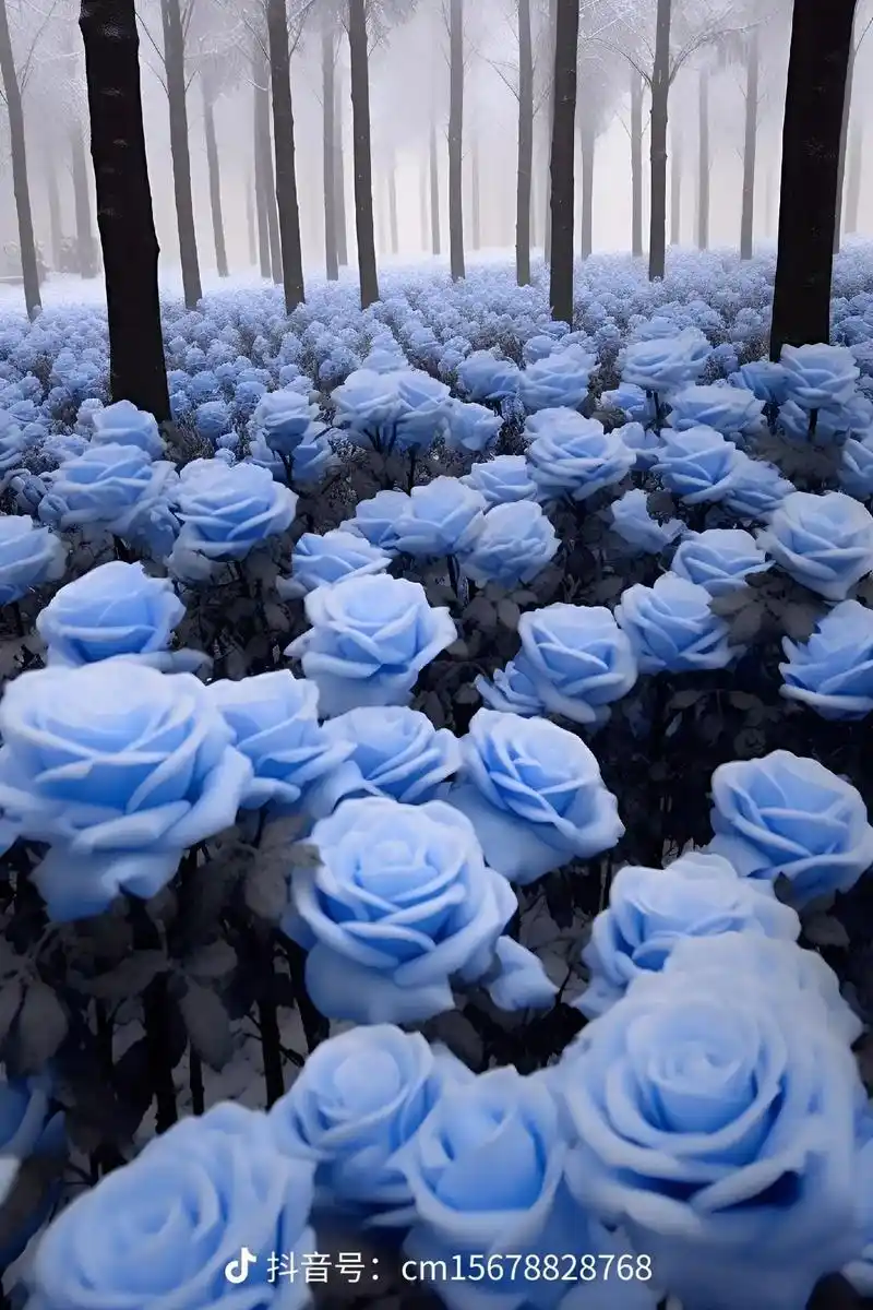 碎冰蓝06玫瑰95"冰蓝色06的玫瑰花95,浪漫的花海,遇到 - 抖音