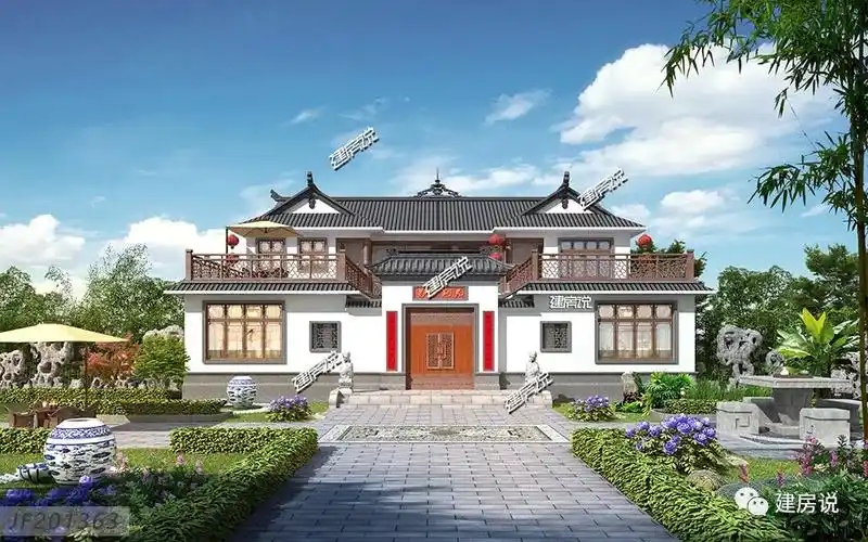 湖南石亭镇一老板回老家盖中国最美别墅四合院实景图超赞