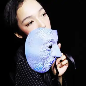 蒙面唱将同款面具 家歌剧魅影朋克复古做旧半脸男士女士面具铆钉蒸汽