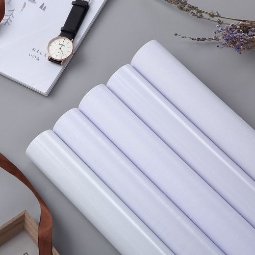 淘新惠白色贴纸自粘家具仿烤漆珠光纯色墙纸防水亮白加厚桌面壁纸