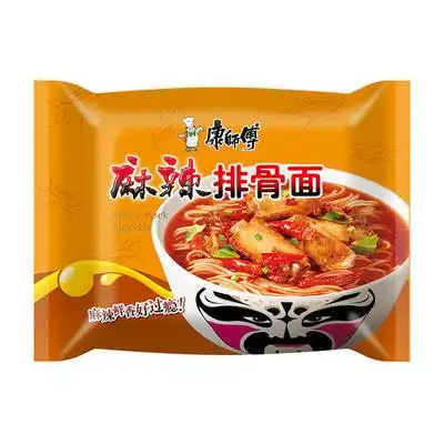 四川重庆特产康师傅麻辣排骨面方便面泡面速食拉面106g*5包重麻辣