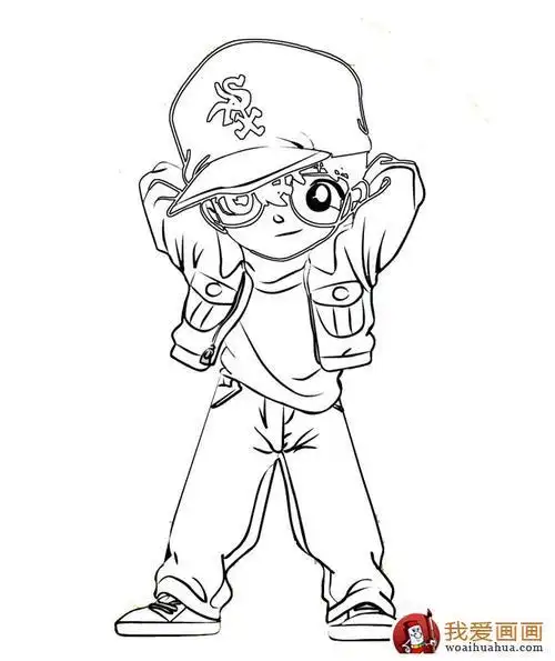 手绘q版柯南简笔画