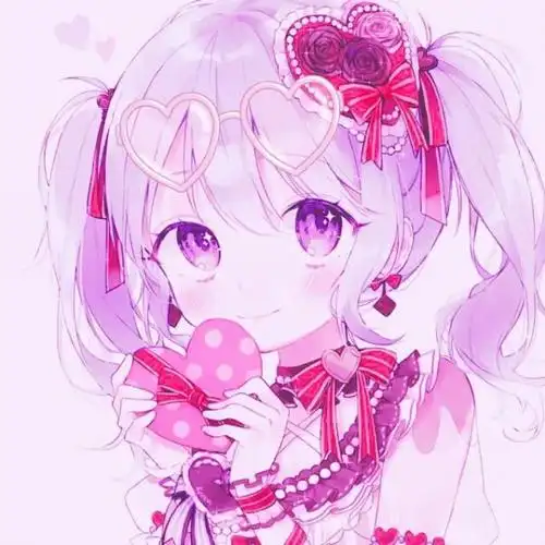 粉色系少女可爱动漫头像我的眼里有星辰