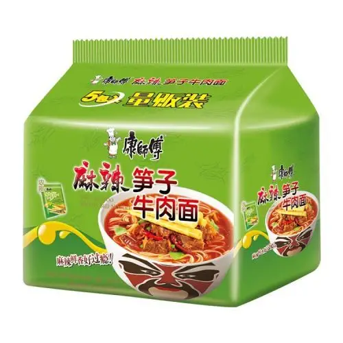 【天猫超市】康师傅麻辣笋子牛肉面109g*5/袋方便面泡面
