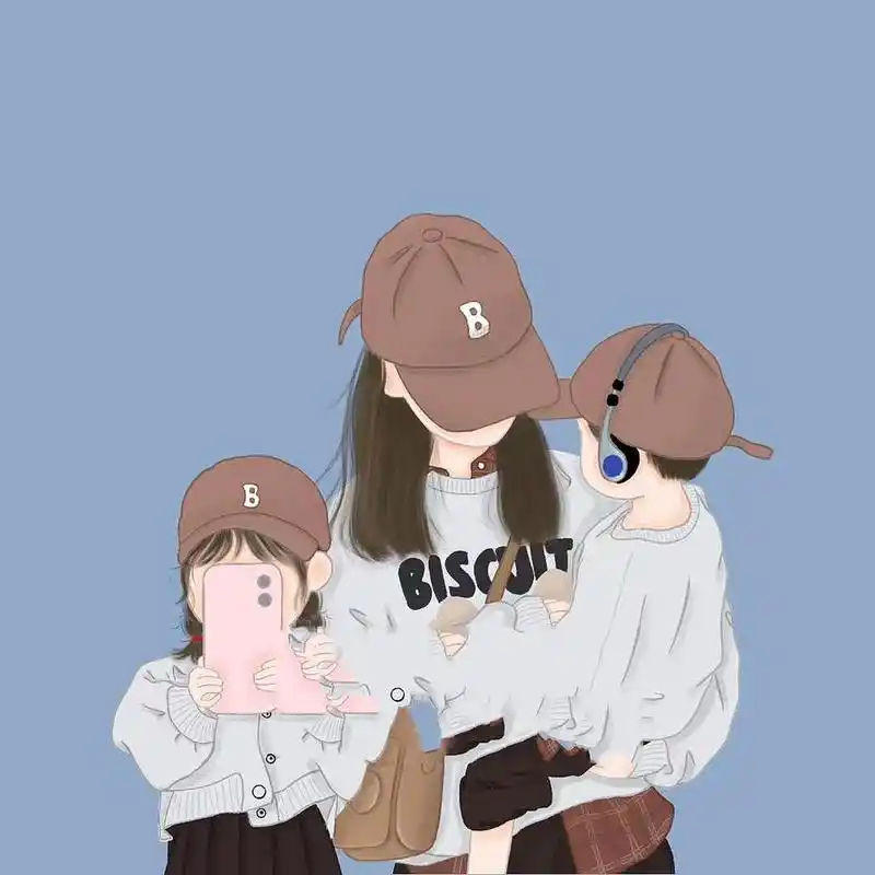 亲子头像(儿女双全)