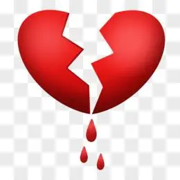 卡通手绘爱心心碎滴血元素