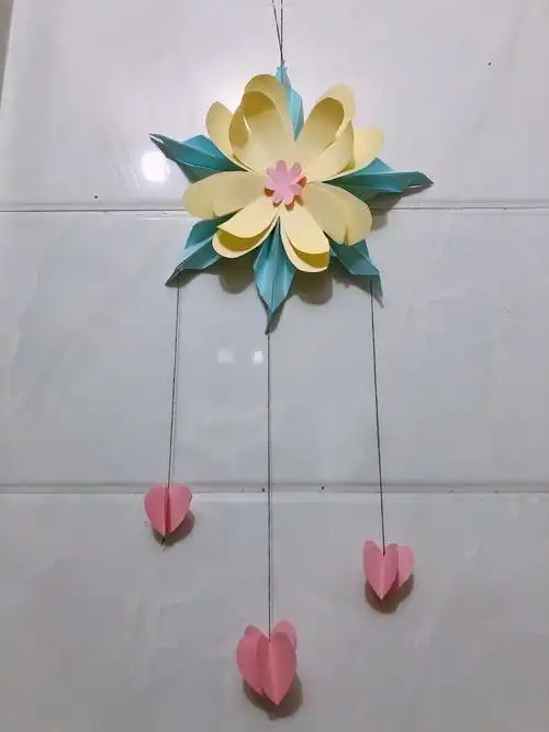 纸质剪纸花风铃手工制作